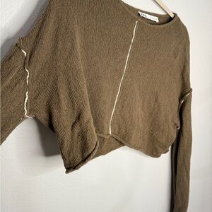 Zara Olive Knit Top